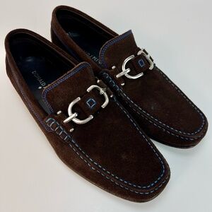 Donald J Pliner Dacio Loafer Expresso Suede Slip-On Driving Shoes Brown Mens 9M